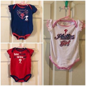 Phillies onesies. Set of 3
